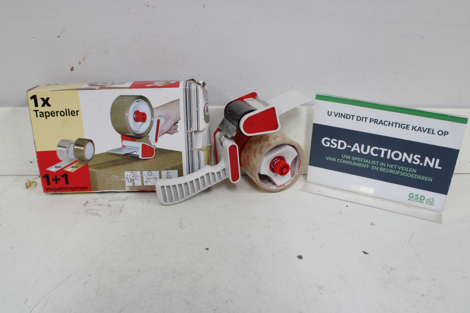Taperoller met verpakkingstape set – kavel bij GSD Auctions, Zoeterwoude