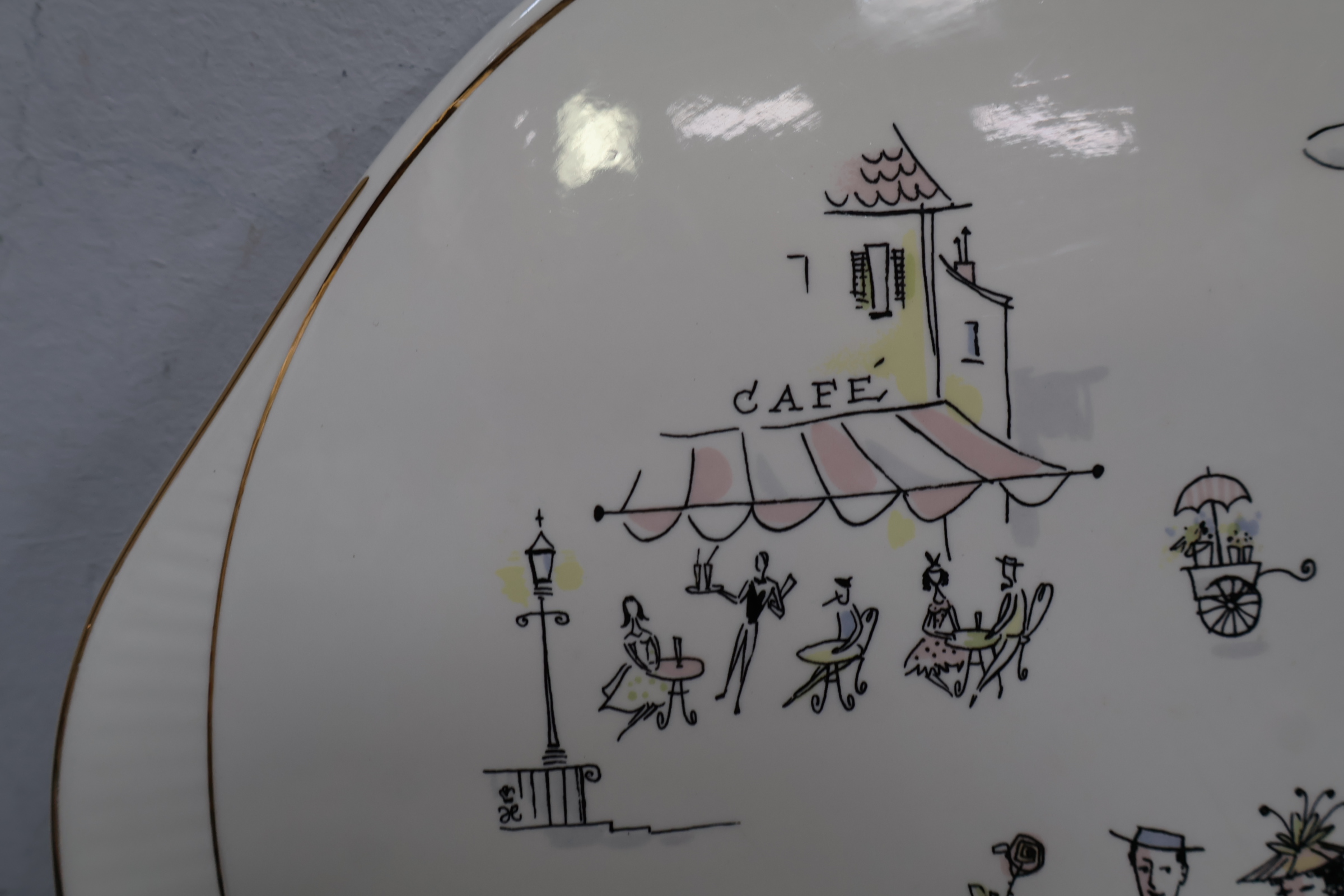 Dienblad met vintage café illustratie – foto 5 – kavel bij GSD Auctions, Zoeterwoude