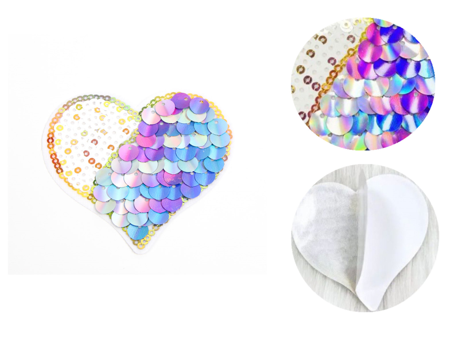 Tepel covers - pailletten - Hartjes - multi-color – kavel bij GSD Auctions, Zoeterwoude