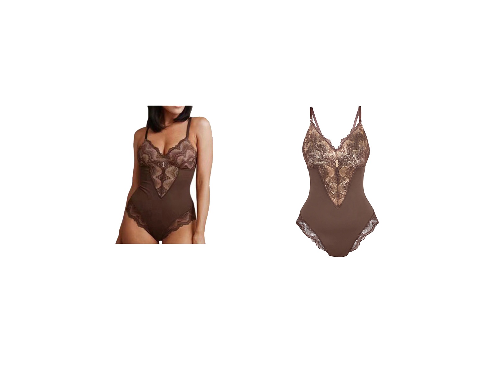 Shapewear bodysuit bruin - bodystocking - maat L – kavel bij GSD Auctions, Zoeterwoude