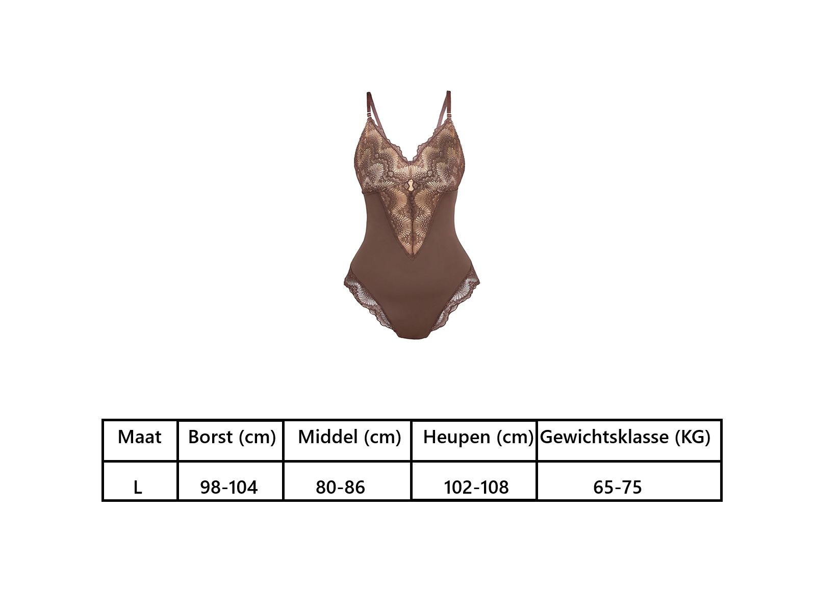 Shapewear bodysuit bruin - bodystocking - maat L – foto 4 – kavel bij GSD Auctions, Zoeterwoude