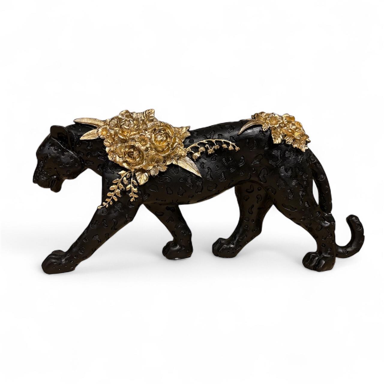 2x Luxe decoratie zwart en goud Panter van L40 cm (nieuwe) – kavel bij GSD Auctions, Zoeterwoude