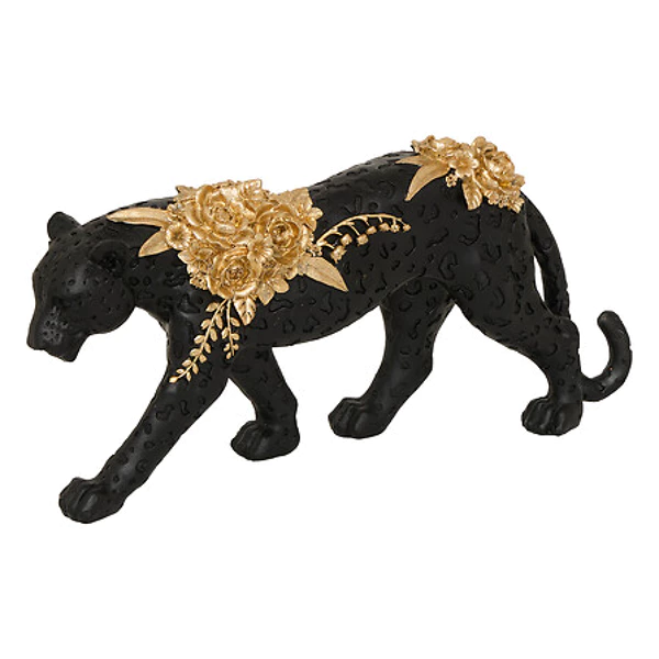 2x Luxe decoratie zwart en goud Panter van L40 cm (nieuwe) – foto 2 – kavel bij GSD Auctions, Zoeterwoude