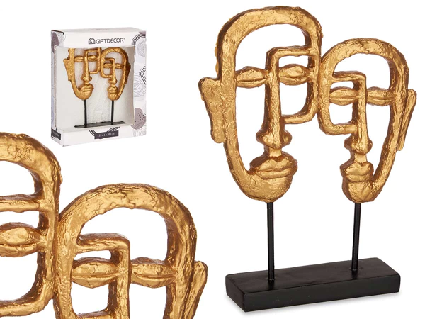 Ornament dubbelzijdig gezicht goud/zwart (nieuwe) – foto 2 – kavel bij GSD Auctions, Zoeterwoude