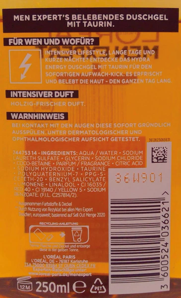 L'Oréal Men Expert Douche 250ml Hydra Energy (6 stuks) – foto 2 – kavel bij GSD Auctions, Zoeterwoude