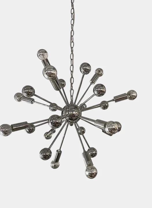 Spoetnik plafondlamp chroom met spiegel baaltjes (nieuwe) – foto 3 – kavel bij GSD Auctions, Zoeterwoude