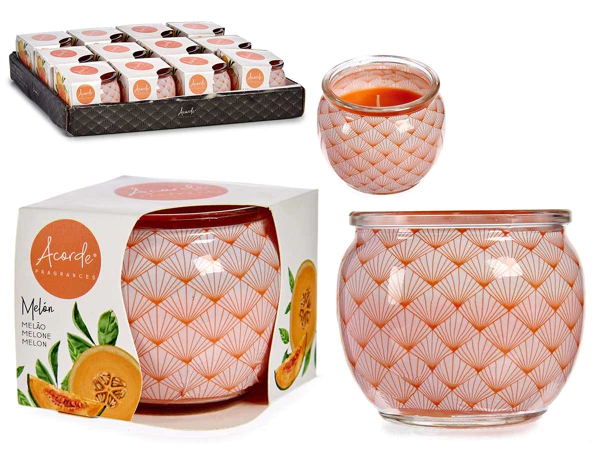 Geurkaars meloen glazen pot 3 stuks – kavel bij GSD Auctions, Zoeterwoude