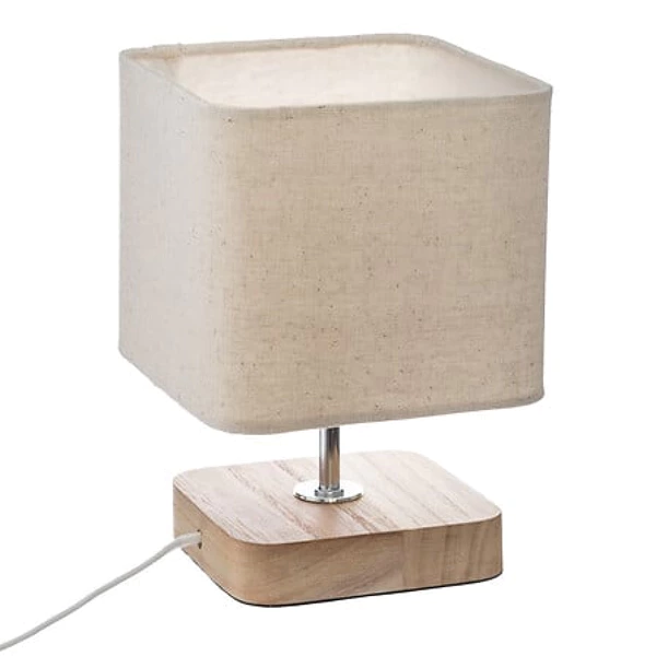 2x houten kleine tafellampen voet met kapjes – kavel bij GSD Auctions, Zoeterwoude