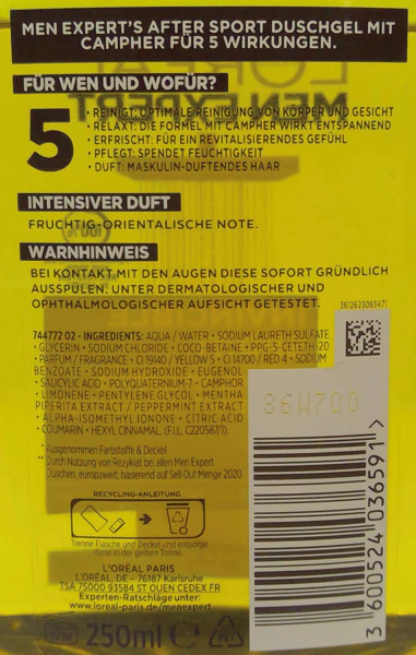 L'Oréal Men Expert Douche 250ml Invincible Spo (6 stuks) – foto 2 – kavel bij GSD Auctions, Zoeterwoude