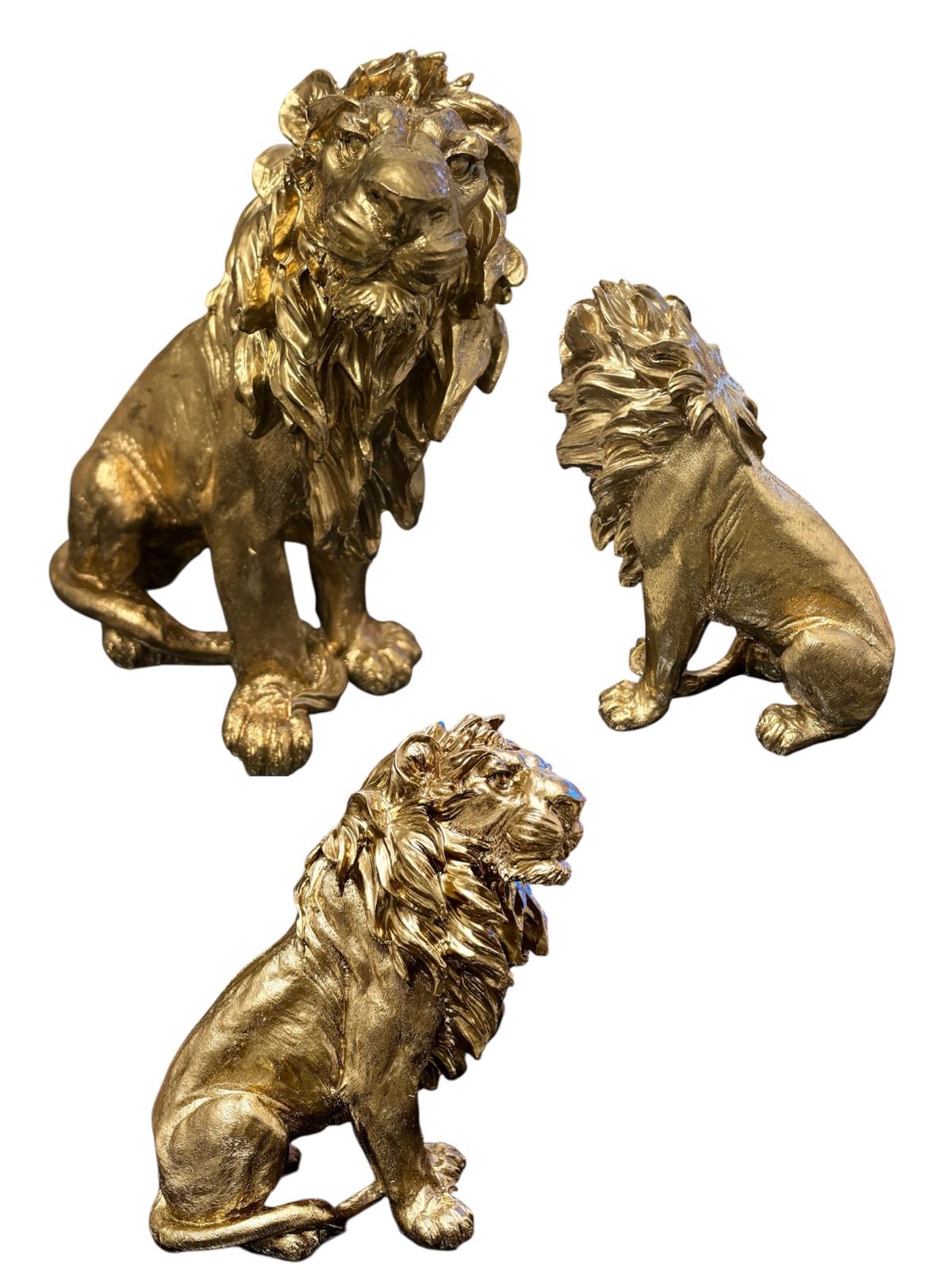 2x Leeuw goudkleurig ornament H31cm (nieuwe) – foto 6 – kavel bij GSD Auctions, Zoeterwoude