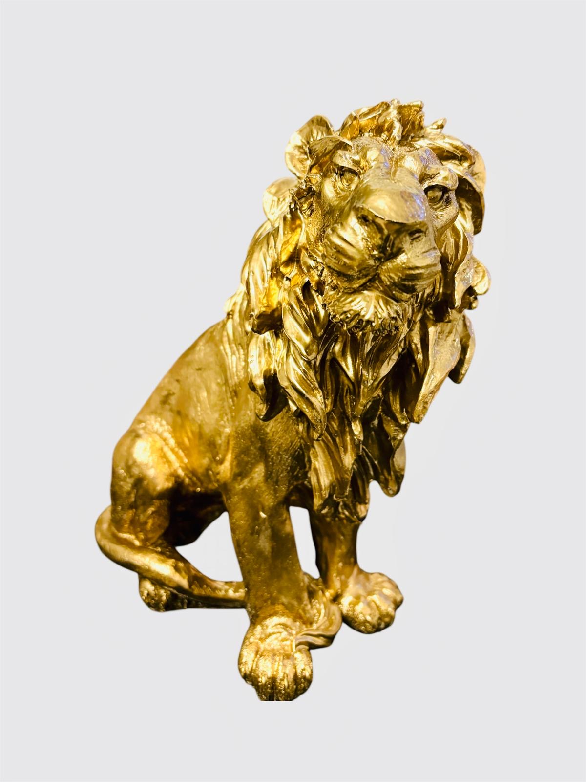 2x Leeuw goudkleurig ornament H31cm (nieuwe) – foto 4 – kavel bij GSD Auctions, Zoeterwoude