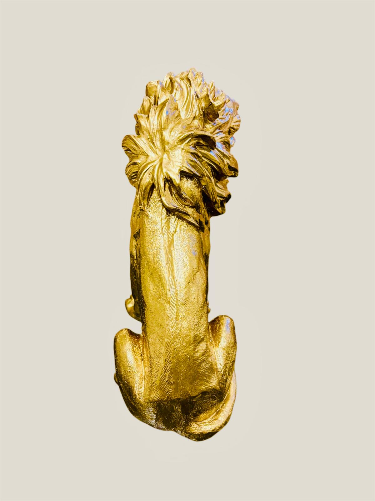 2x Leeuw goudkleurig ornament H31cm (nieuwe) – foto 5 – kavel bij GSD Auctions, Zoeterwoude