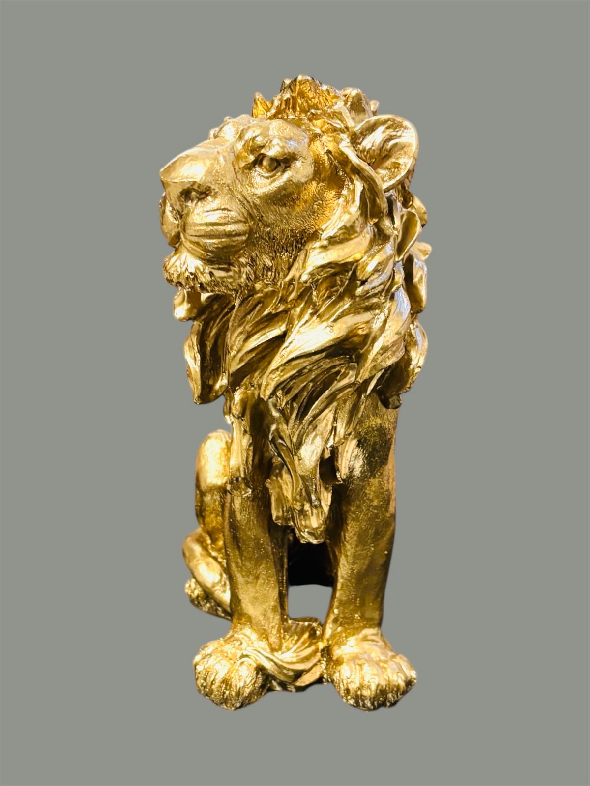 2x Leeuw goudkleurig ornament H31cm (nieuwe) – foto 2 – kavel bij GSD Auctions, Zoeterwoude