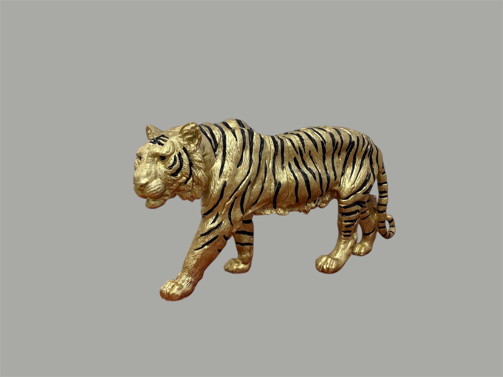 Grote Luxe decoratie goudkleurig tijger van L66 cm (nieuwe) – kavel bij GSD Auctions, Zoeterwoude