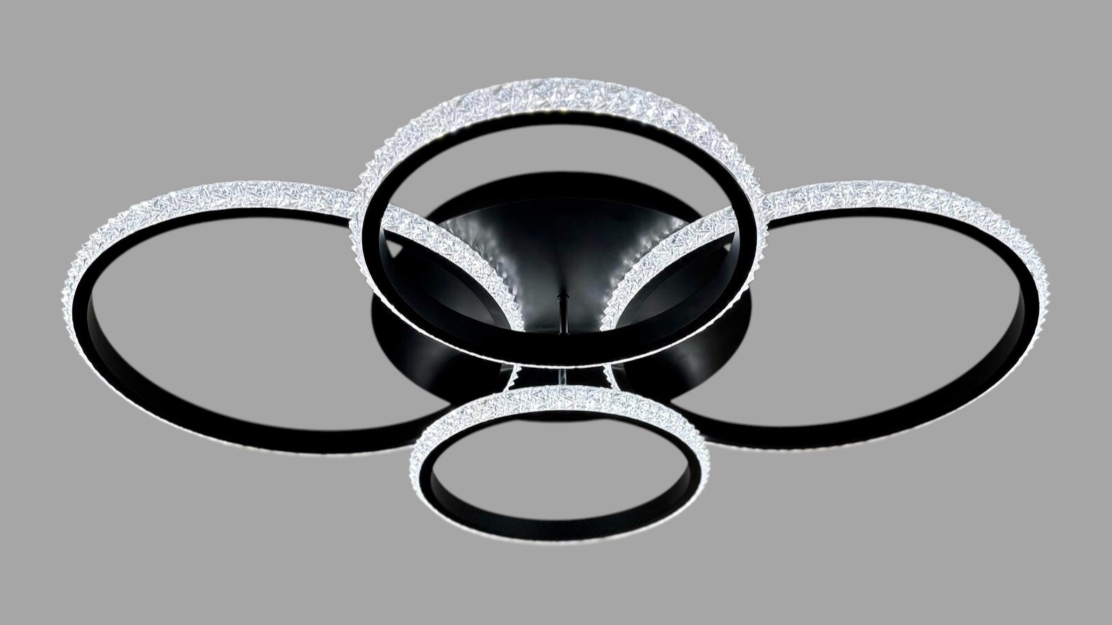 Led plafonlamp met 4 ringen 65/50cm mat zwart – kavel bij GSD Auctions, Zoeterwoude