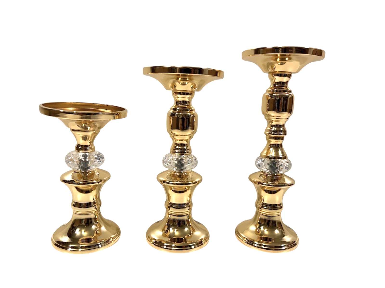 3 -delige Goudkleurige kandelaars – foto 3 – kavel bij GSD Auctions, Zoeterwoude