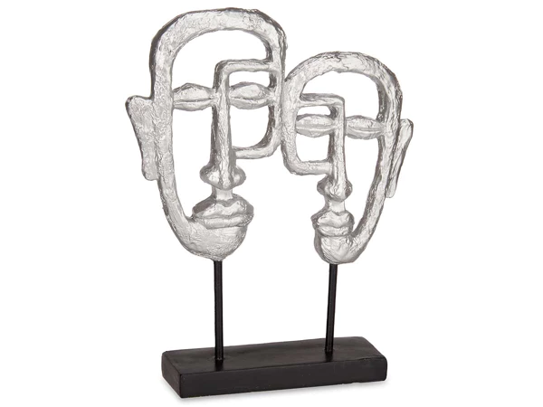2x Ornament dubbelzijdig gezicht zilveren/zwart (nieuwe) – foto 2 – kavel bij GSD Auctions, Zoeterwoude