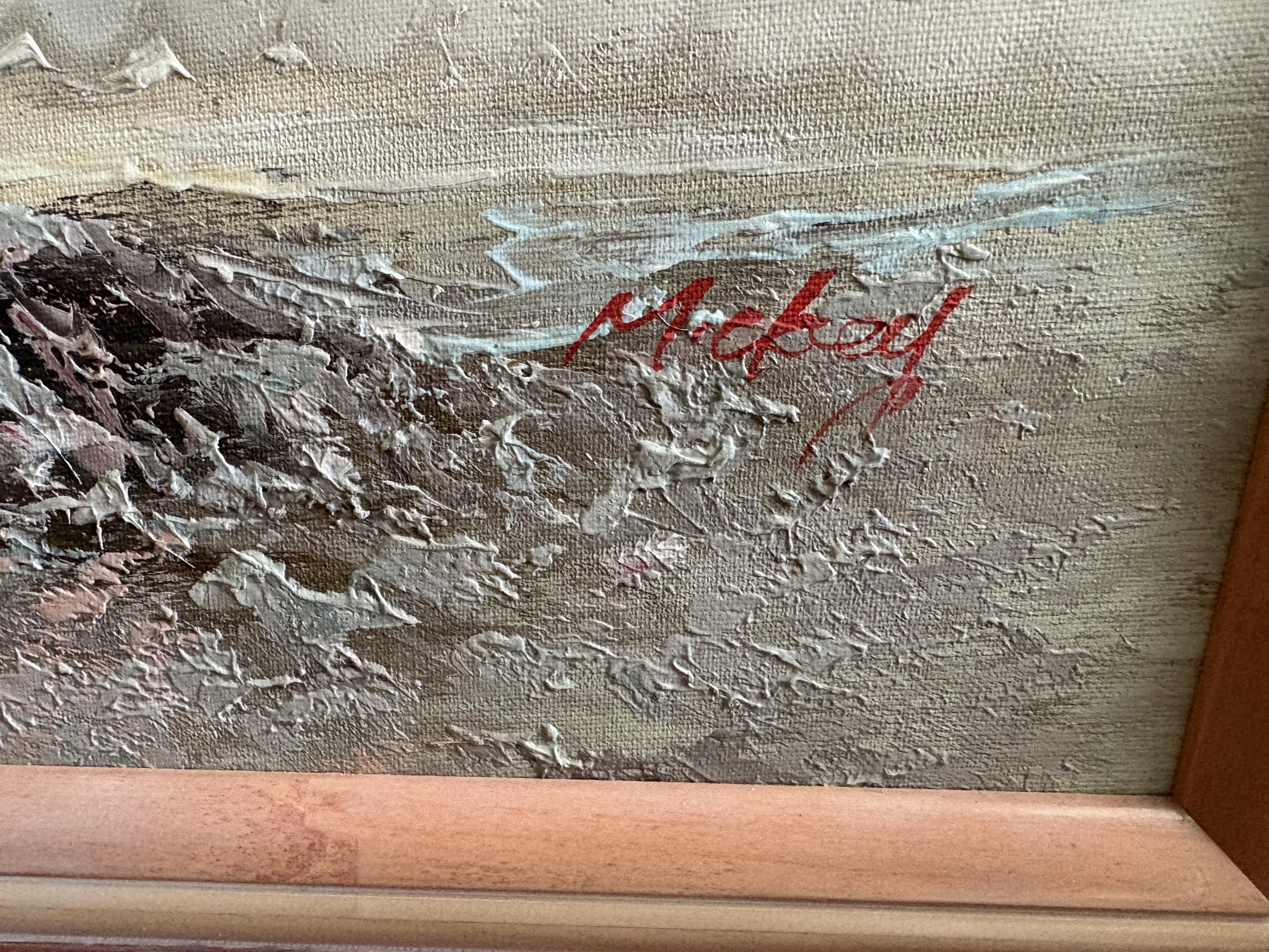 Olieverf schilderij uitzicht aan zee – foto 2 – kavel bij GSD Auctions, Zoeterwoude