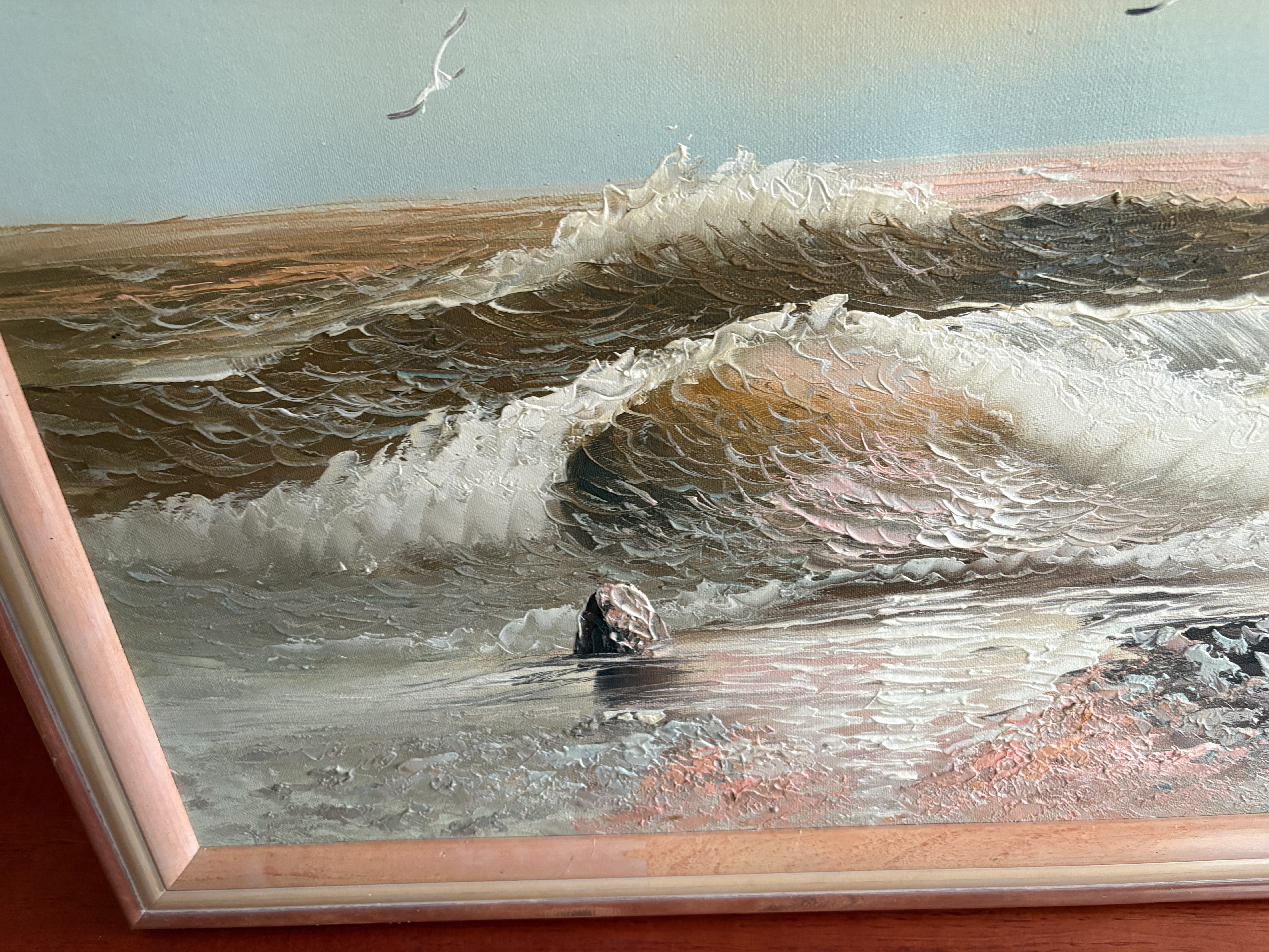 Olieverf schilderij uitzicht aan zee – foto 3 – kavel bij GSD Auctions, Zoeterwoude