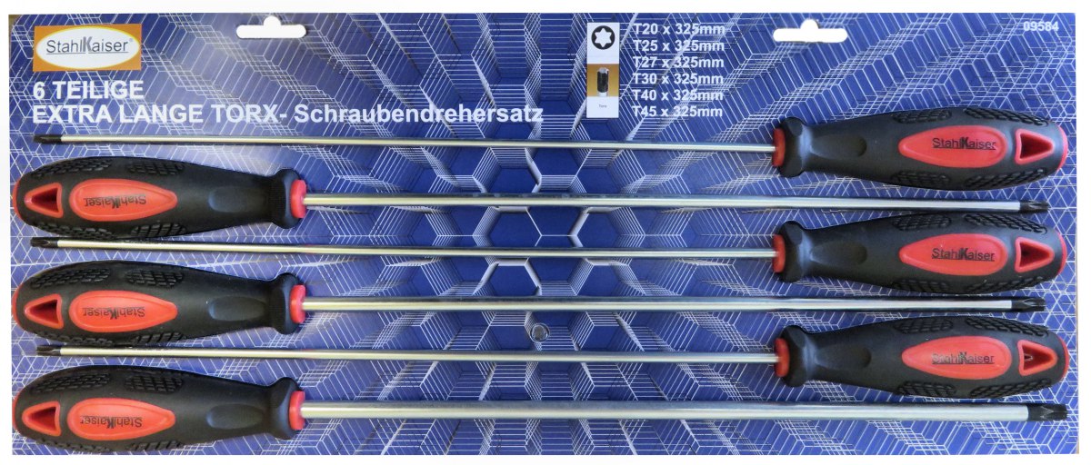 6-dlg. Extra lange Schroevendraaierset,TORX/T-Profil – kavel bij GSD Auctions, Zoeterwoude