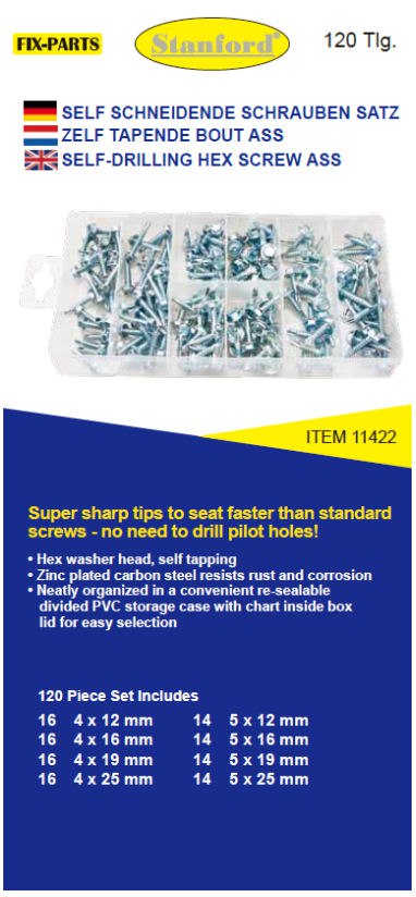 Zelf tappendeschroef assortiment 120-dlg. in box – foto 2 – kavel bij GSD Auctions, Zoeterwoude