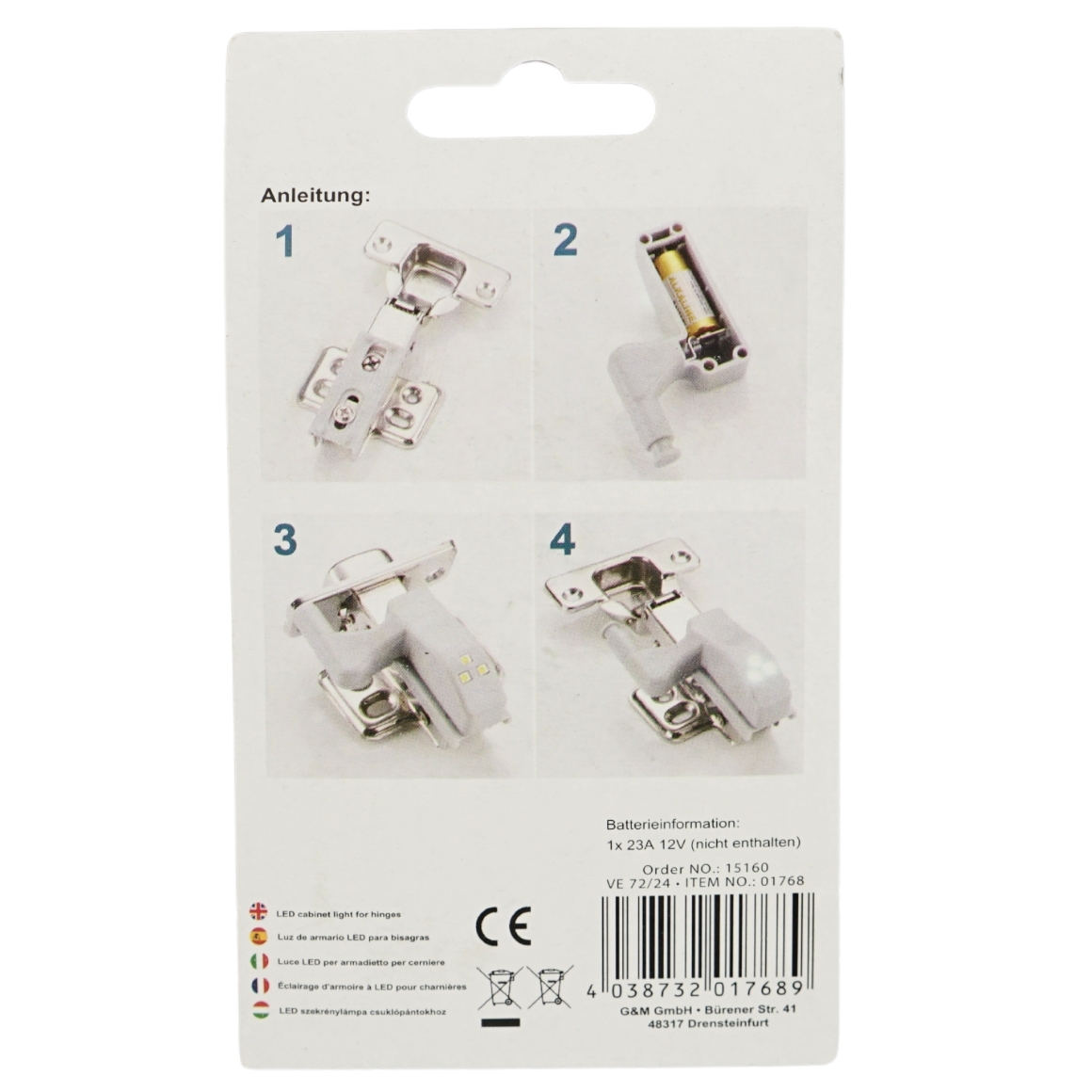 3x Kast scharnierverlichting led op battery – foto 3 – kavel bij GSD Auctions, Zoeterwoude