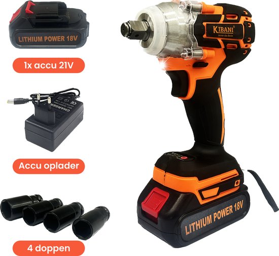 Accu Slagmoersleutel 18V tot 300Nm– accu+snellader – kavel bij GSD Auctions, Zoeterwoude