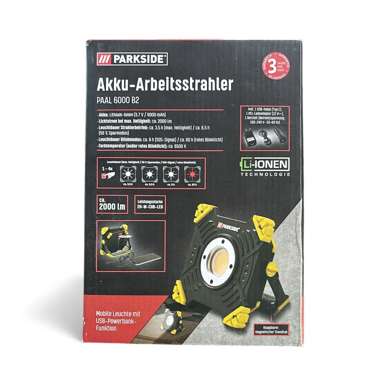 Werklamp led 2000 lumen/powerbank/noodlamp230volt – foto 2 – kavel bij GSD Auctions, Zoeterwoude