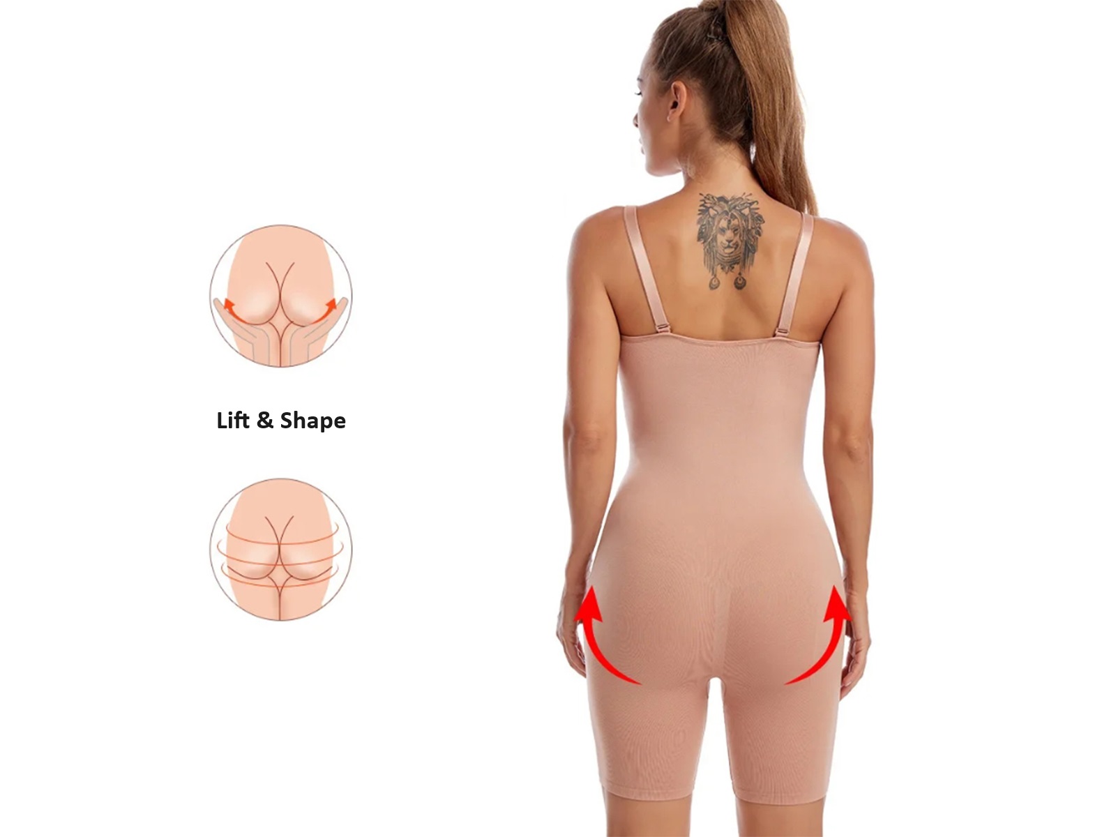 Full body shaper - roze - lift & shape – foto 4 – kavel bij GSD Auctions, Zoeterwoude