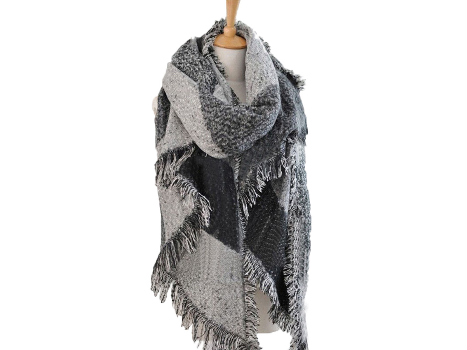 Luxe oversized sjaal grijs – foto 2 – kavel bij GSD Auctions, Zoeterwoude