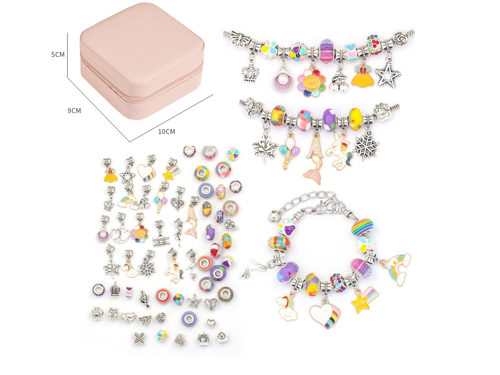 DIY armbanden set voor kids met juwelendoosje - regenboog kralen en bedels – kavel bij GSD Auctions, Zoeterwoude