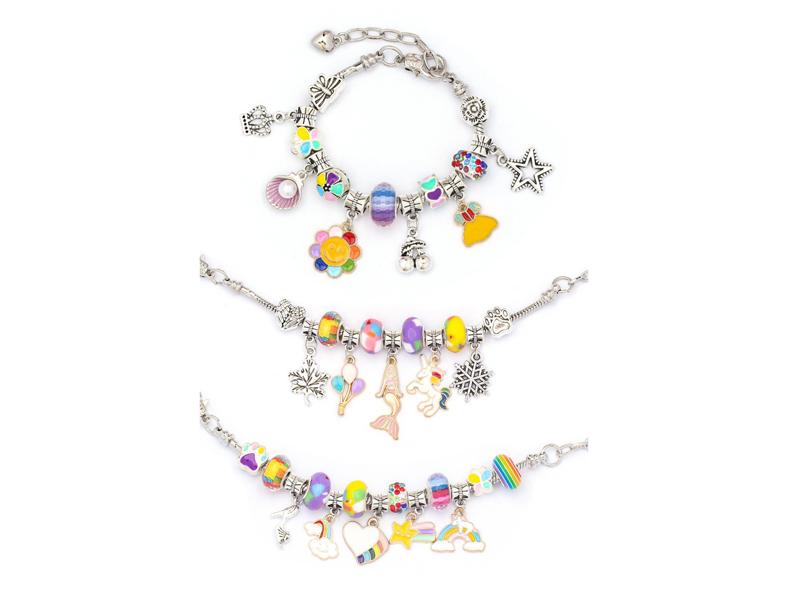 DIY armbanden set voor kids met juwelendoosje - regenboog kralen en bedels – foto 2 – kavel bij GSD Auctions, Zoeterwoude