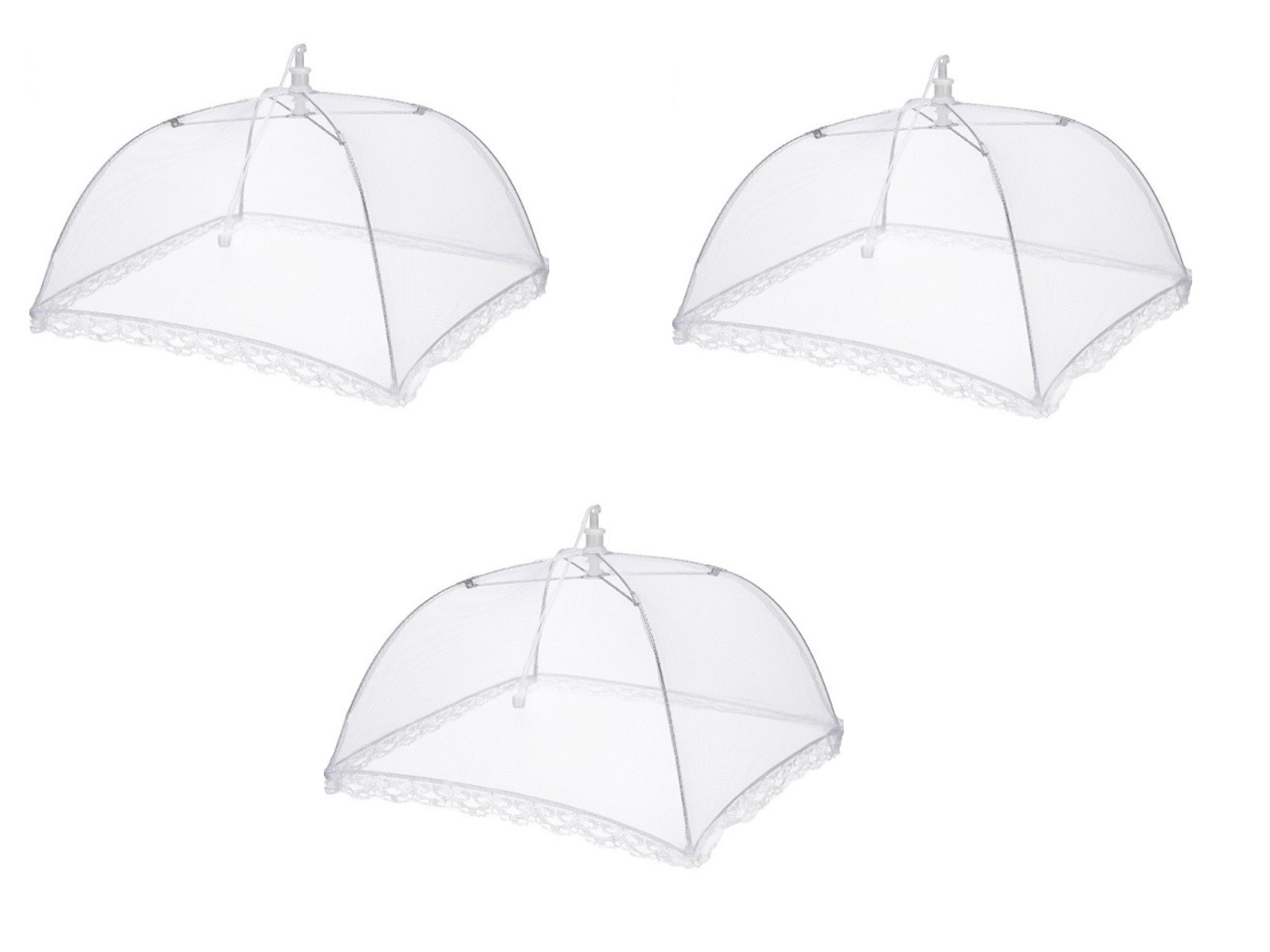 Set van 3 voedselkapjes - vliegenkapjes - wit 40 cm – kavel bij GSD Auctions, Zoeterwoude