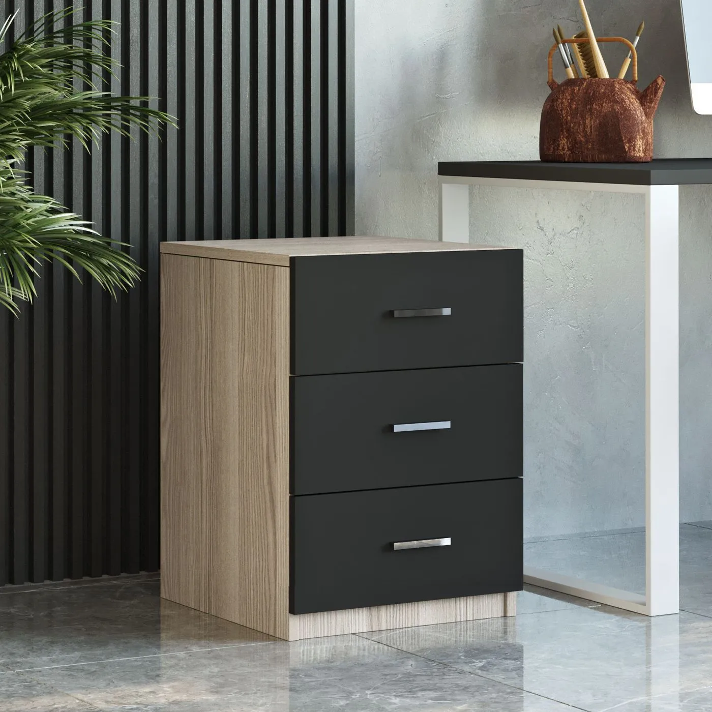 Bureauset Linento Furniture VO15 bruin/zwart – foto 7 – kavel bij GSD Auctions, Zoeterwoude