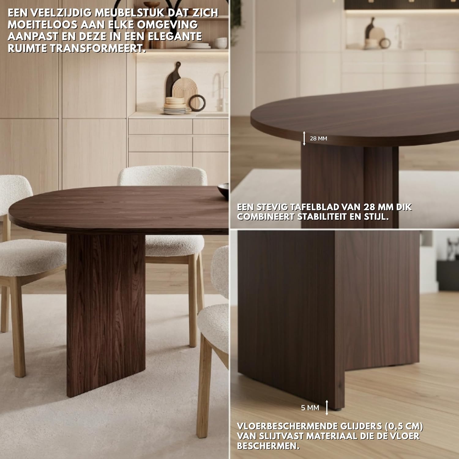 Selsey Ovale Eettafel 204x90cm Wisconsin Walnoot – foto 5 – kavel bij GSD Auctions, Zoeterwoude