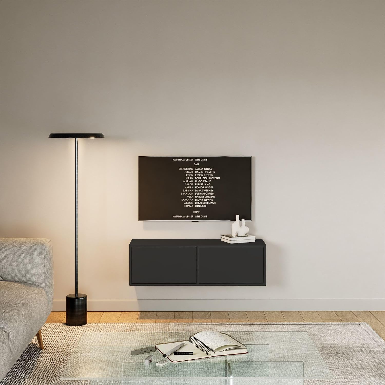Selsey TV-lowboard, zwart, moderne tv-commode – foto 2 – kavel bij GSD Auctions, Zoeterwoude