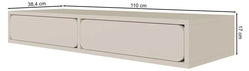 Selsey WUWU - Wandkaptafel met 2 lades, grijsbeige, 110 cm – foto 5 – kavel bij GSD Auctions, Zoeterwoude
