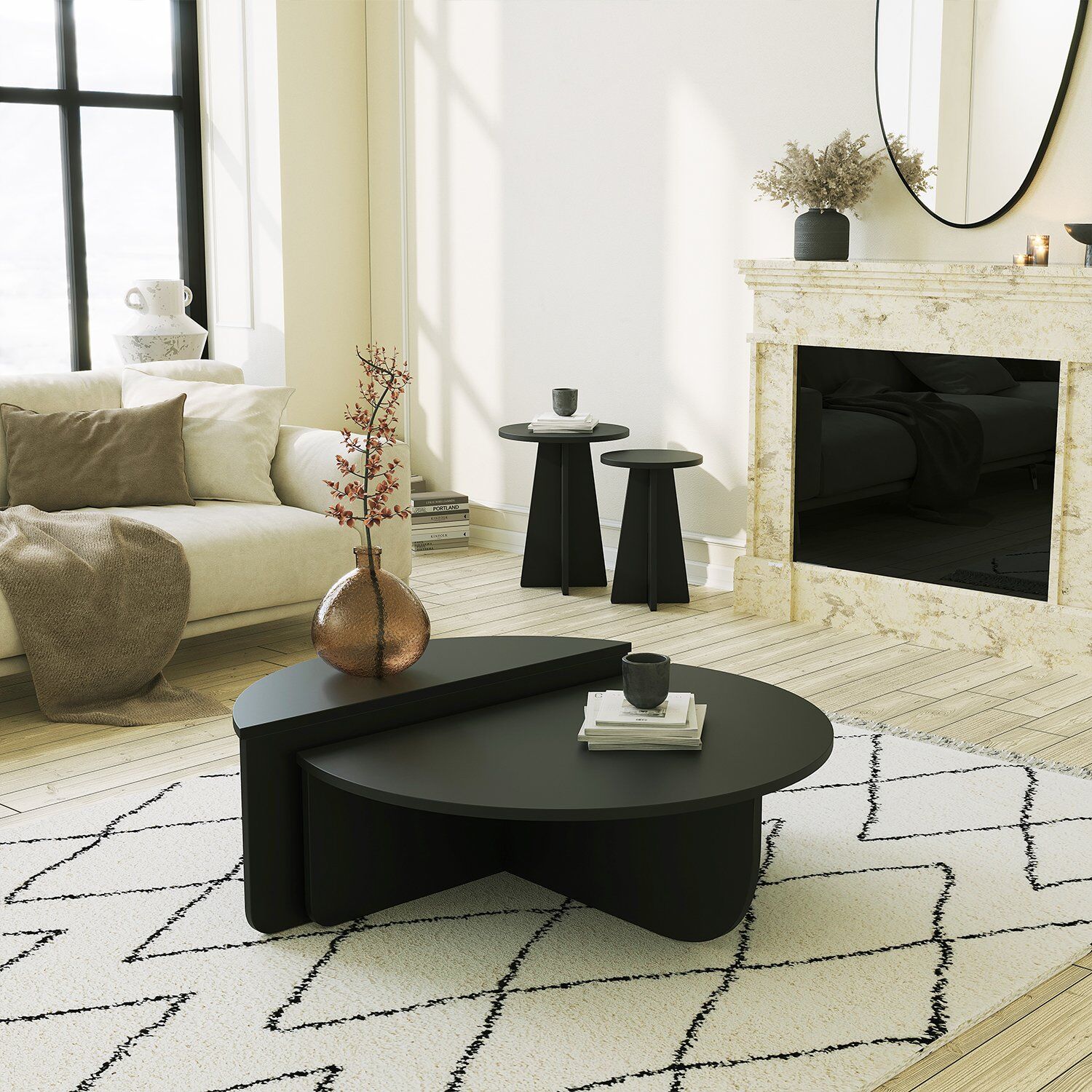 Asir - Koffietafel - Zwart - 90 x 30 x 60 – foto 3 – kavel bij GSD Auctions, Zoeterwoude