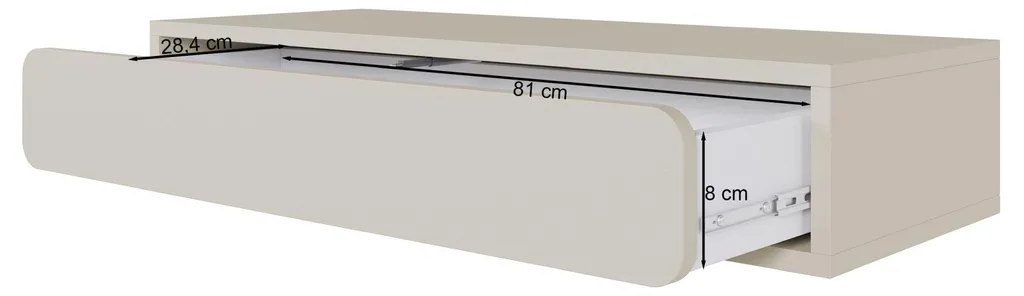 Selsey WUWU - Wandconsole met lade, grijsbeige, 90 cm – foto 8 – kavel bij GSD Auctions, Zoeterwoude