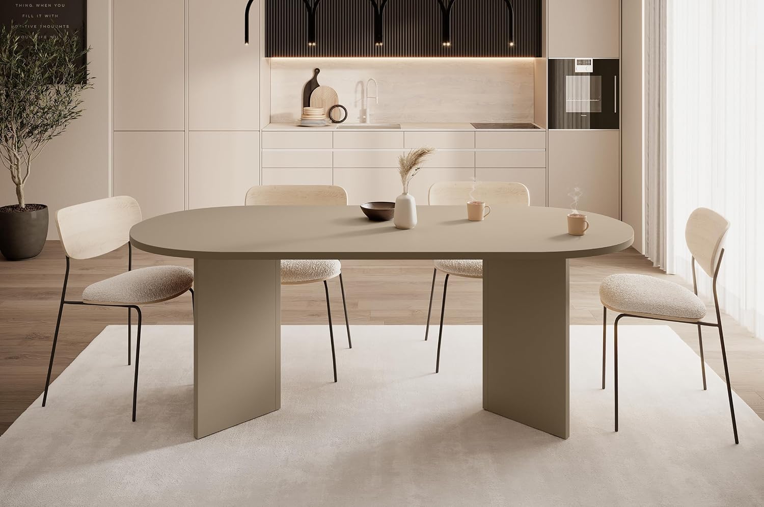 Selsey Ovale Eettafel 204x90cm Cappuccino – foto 2 – kavel bij GSD Auctions, Zoeterwoude
