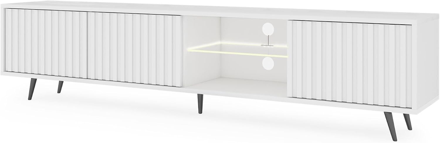 Selsey Bello tv-kast wit met zwarte poten 175 cm – kavel bij GSD Auctions, Zoeterwoude