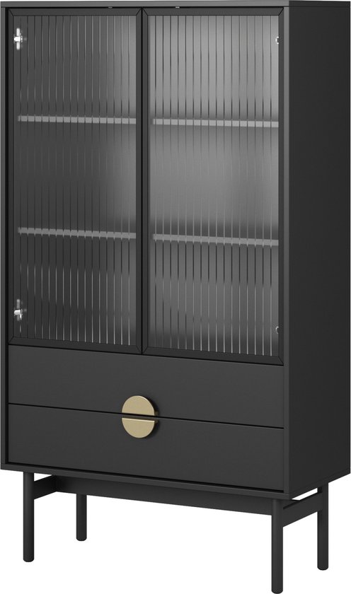 Selsey Vitrine kort Stoon - 3 planken - zwart – foto 4 – kavel bij GSD Auctions, Zoeterwoude