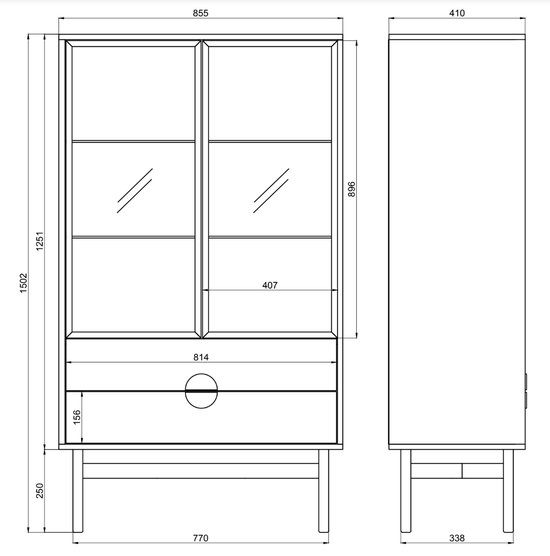 Selsey Vitrine kort Stoon - 3 planken - zwart – foto 6 – kavel bij GSD Auctions, Zoeterwoude