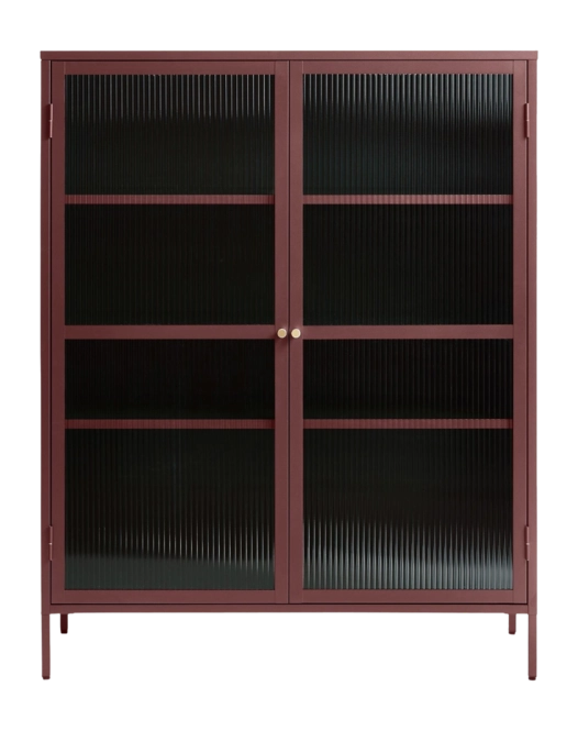 by fonQ Opal Vitrinekast - H 140 cm - Bordeaux – kavel bij GSD Auctions, Zoeterwoude