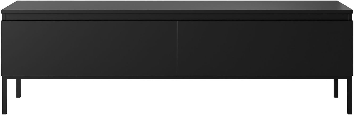 Selsey TV Meubel 150 cm in Zwart met zwarte metalen poten – foto 6 – kavel bij GSD Auctions, Zoeterwoude