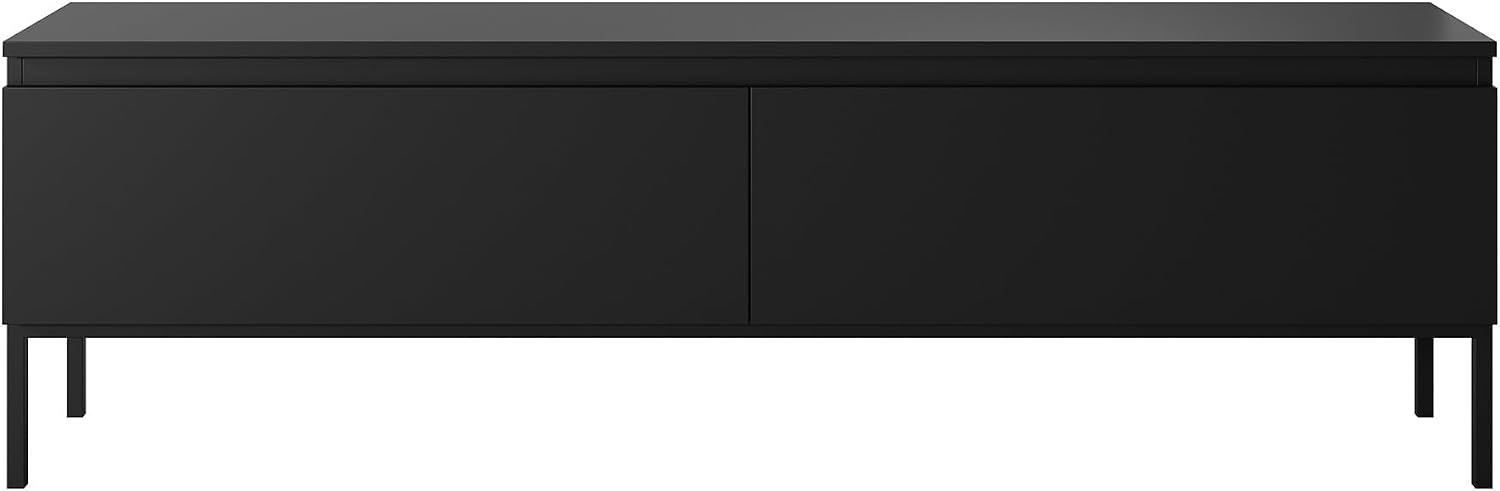 Selsey TV Meubel 150 cm in Zwart met zwarte metalen poten – foto 7 – kavel bij GSD Auctions, Zoeterwoude