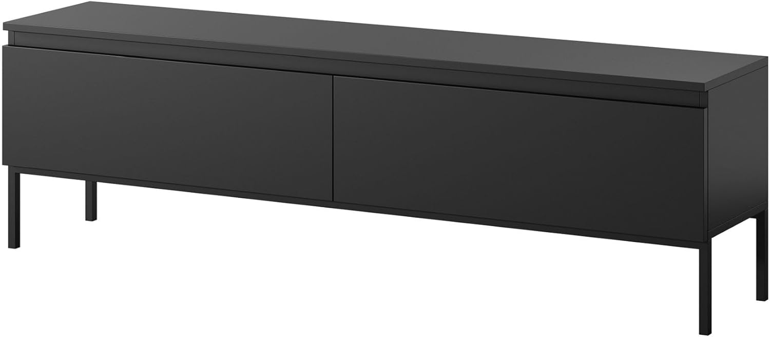 Selsey TV Meubel 150 cm in Zwart met zwarte metalen poten – kavel bij GSD Auctions, Zoeterwoude