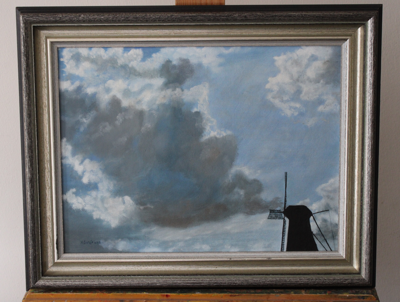 Olieverfschilderij H. Borsje 1992 met molen – foto 2 – kavel bij GSD Auctions, Zoeterwoude