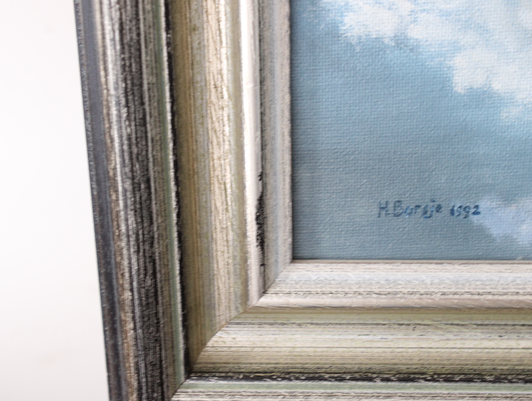 Olieverfschilderij H. Borsje 1992 met molen – foto 7 – kavel bij GSD Auctions, Zoeterwoude