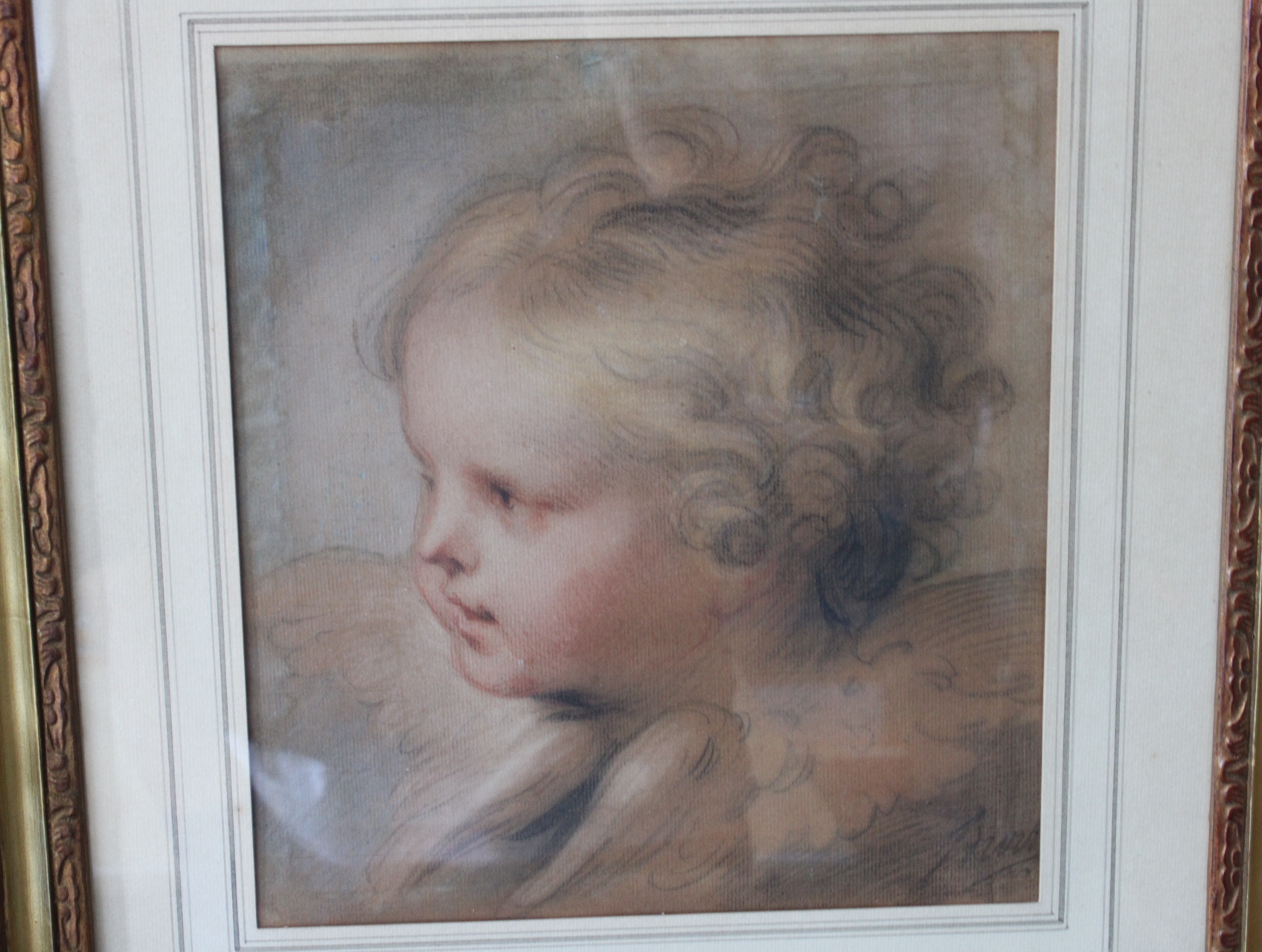 Ingelijste tekening van een engel – foto 7 – kavel bij GSD Auctions, Zoeterwoude